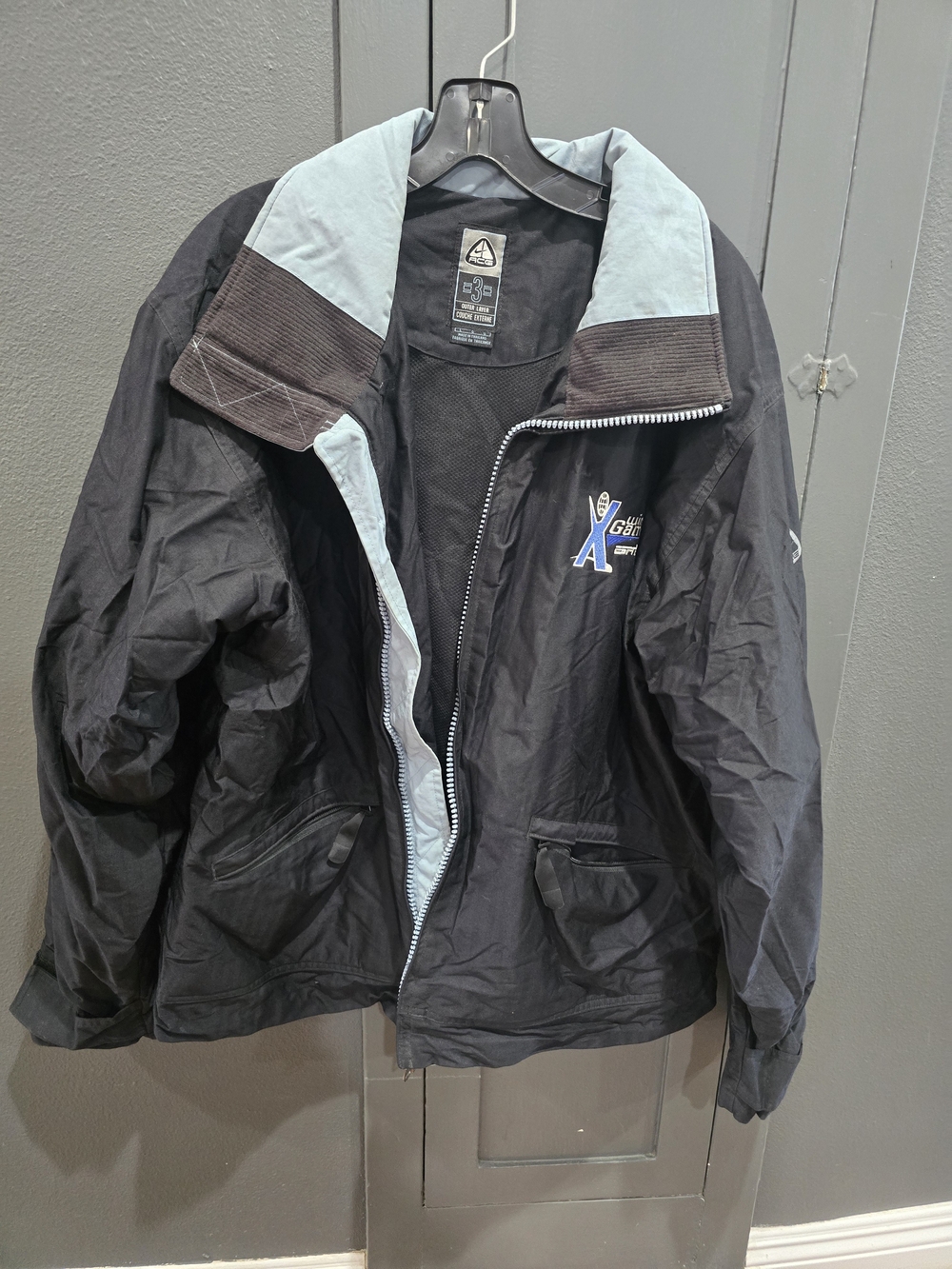 Vintage 90s Nike ACG Winter X Games Jacket Mens LG Black Full Zip"
